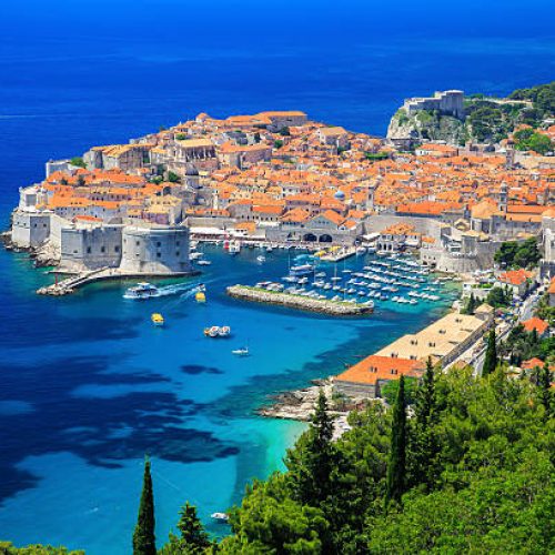 A panoramic view of the walled city, Dubrovnik Croatia